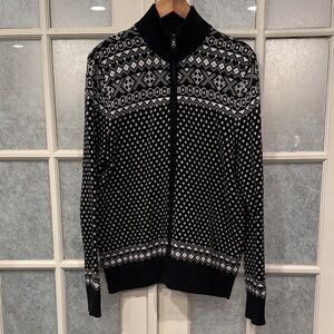 Tommy Hilfiger Black and White Zip Up Sweater